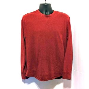 Weatherproof Long Sleeve Jersey Crew Shirt for Men in Burgundy Large